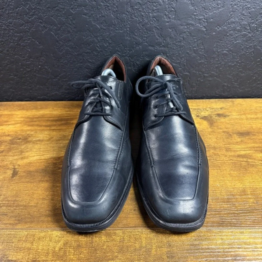 Johnston & Murphy J&M Flex 20-7751 Black Leather Bicycle‎ Toe Oxford Mens 10.5 M